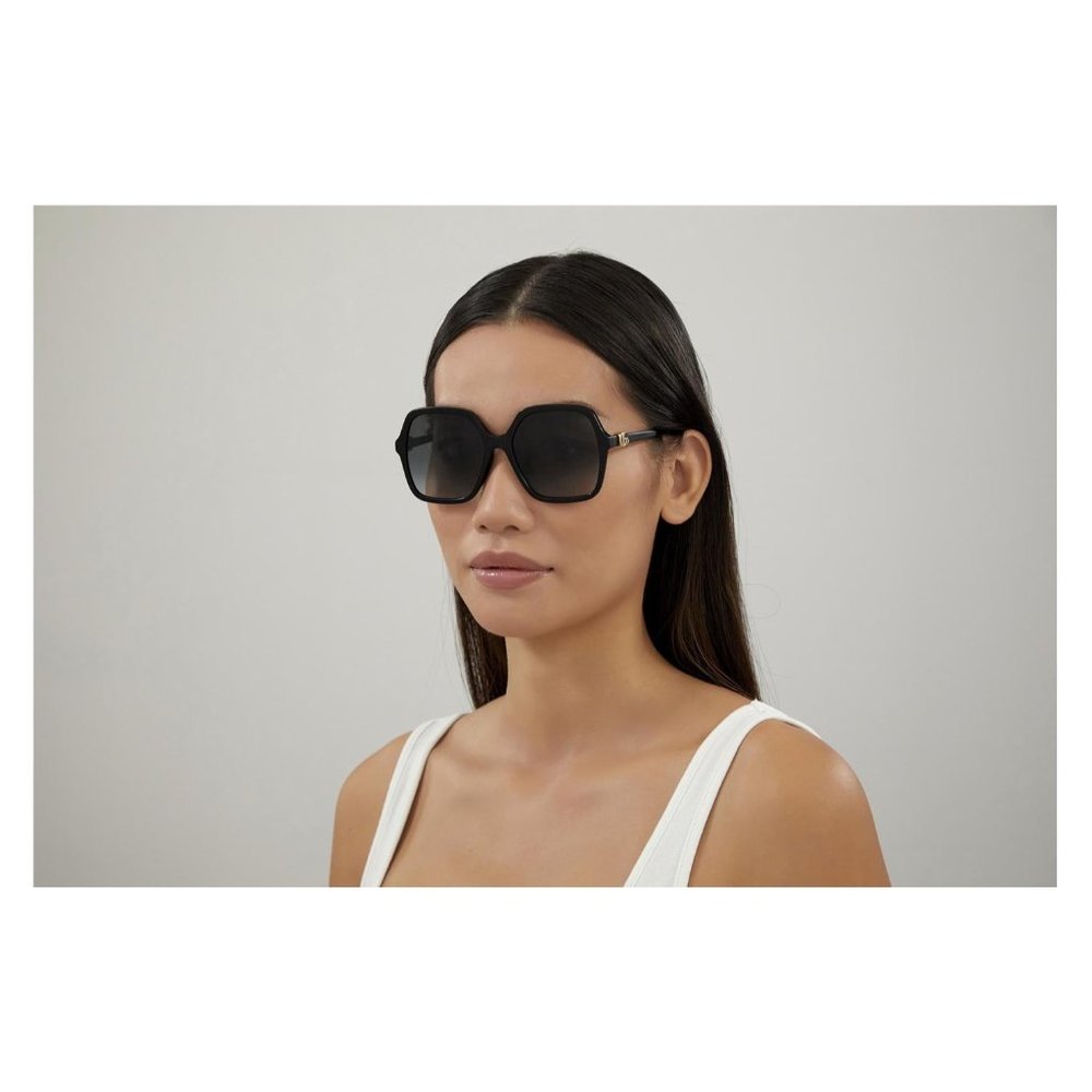 💯 NEW GUCCI GG1072SA 001 SHINY BLACK GREY GRADIENT SQUARE SUNGLASSES - Picture 5 of 11